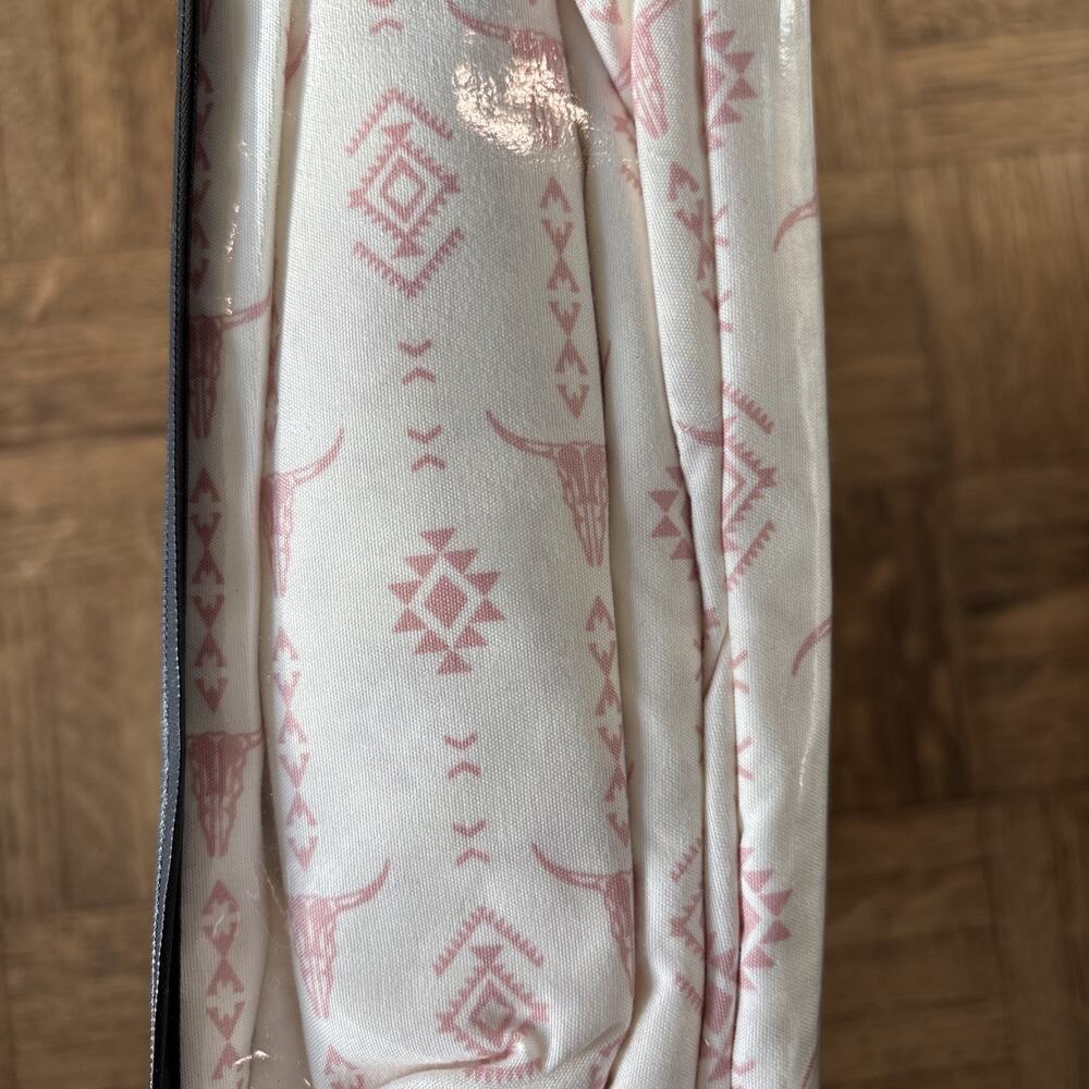 Wrangler Steer Head Stripe Pink KING Sheet Set Western Themed Longhorn Skulls - Picture 5 of 5